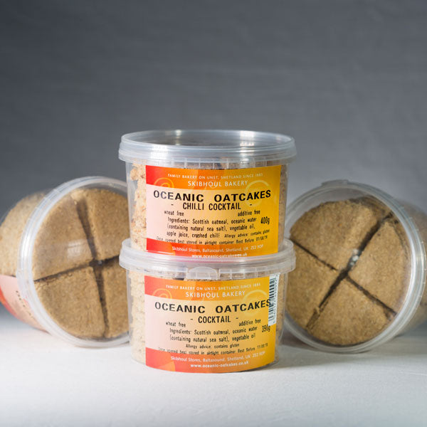 Cocktail-size Oceanic Oatcakes – Grainy plus Chilli - 4 tubs